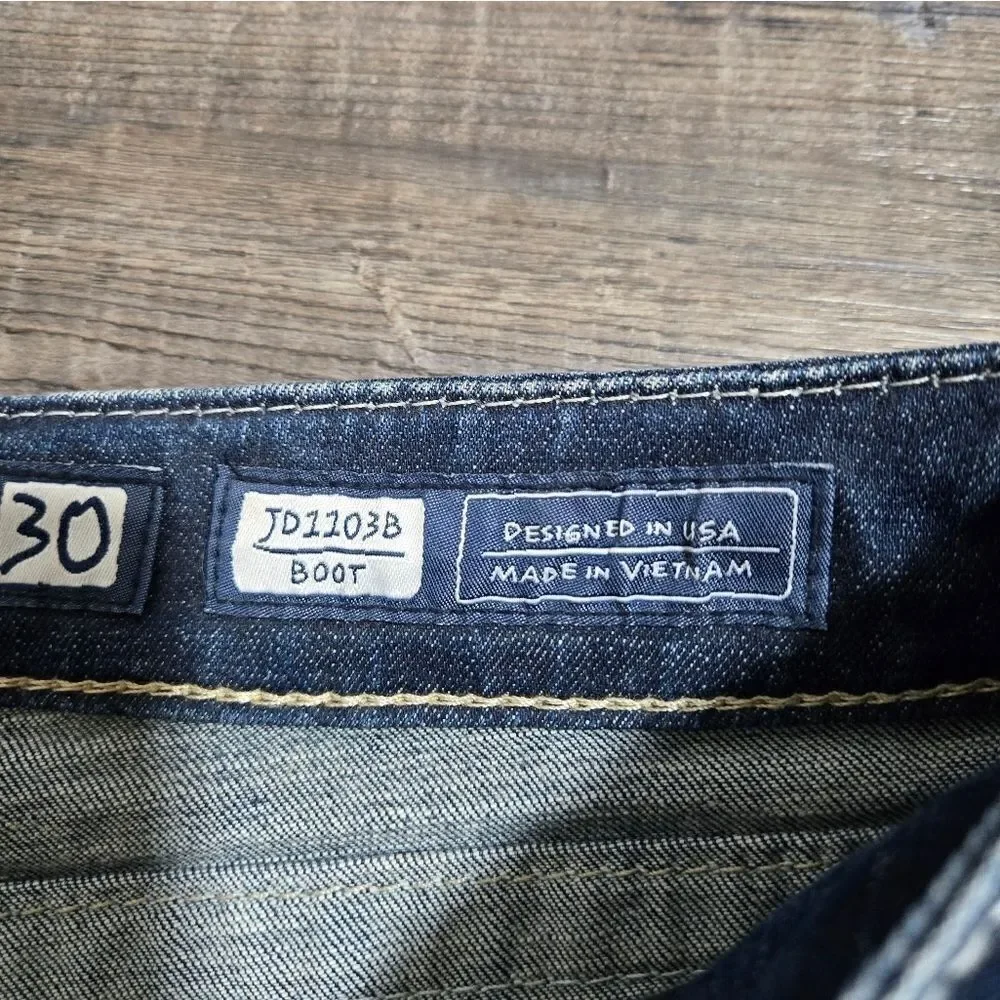 Miss Me JD1103B Bootcut Embellished Embroidered Y2K Jeans size 30